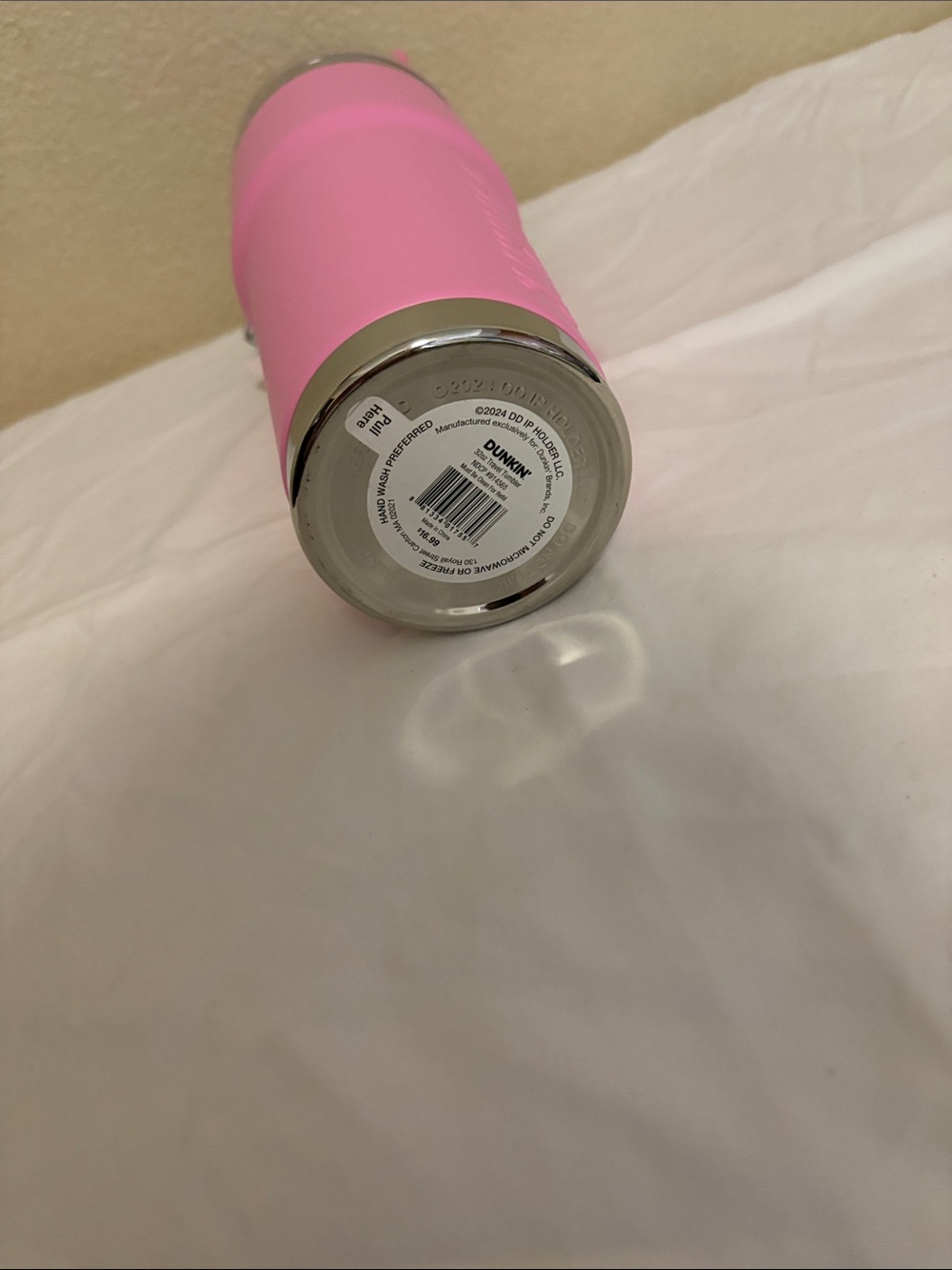 Dunkin' 32 oz Stainless Steel Insulated Tumbler Pink Drink-Through Lid Straw - Picture 3 of 4